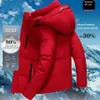 In Down Coats for Men Major Brand Brand w średnim wieku i zimny płaszcz dla mężczyzn na zimowy odłogowy luksusowy gęś płaszcz Long Man Snow 231229