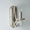 Vägglampa retro vintage amerikansk land kristallljus silver sovrum vardagsrum konst docoration belysning fikturer e12 e14 led