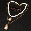 19 '' Vit odlad rispärlkedja halsband Vit Keshi Pearl Pendant 231229