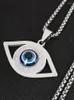 Pendentif Colliers 2024 Acier inoxydable Islamique Evil Blue Eye Collier Tempérament Tout avec chaîne de clavicule turque pour hommes A