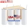 Ready To Ship Ship In 24H Double Wall Insulated Blank 20 Oz Straight White Skinny Blank 2 Lids 20oz Sublimation Tumbler Travel 0101