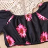 Clothing Sets Toddler Kids Baby Girl Black Sunflowers Prints Pullover Sleeveles Casual Beach Tops Shorts Set Clothes Mommy Matching Shoes