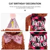 猫の衣装誕生日ハットパーティー用品小犬の首輪衣装ペットデコレーションキットには耐摩耗性のバンダナ飾りがあります