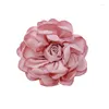 Broscher 10 cm koreanskt tyg rosblomma för kvinnor elegant corsage halsduk spänne skjorta krage stift mode smycken bröllop brosch