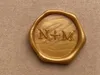 Party Supplies Personalize Wedding Wax Seals Custom Seal Stickers Vintage Golden For Invitation/Bags Self Adhesive