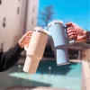 Nouvelle extincteur H2.0 tasses de gobelets en acier inoxydable de 40 oz avec couvercle de poignée en silicone et paille 2nd génération tasses de voiture