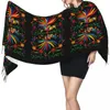 Scarves Tassel Scarf Large 196 68cm Pashmina Winter Warm Shawl Wrap Bufanda Female Ethnic Mexican Floral And Rooster Cashmere