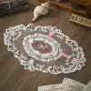 Placemats 1PC Eetkamer Cover Geborduurde Doek Elegante Ronde Kant Tafelkleed Koffie Onderzetters Servet Party Bruiloft Decoratie