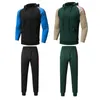 Tracksuits masculinos splicing hoodie conjunto quente luxo roupas esportivas 2 pçs impressão de alta qualidade marca masculina pulôver treino autum inverno