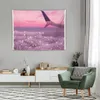 Tapisseries esthétiques nuages scintillants pastel rose ciel vue d'avion tapisserie nordique décor à la maison décorations de chambre peintures murales décoratives