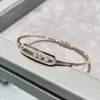 Joyería de lujo S925 Plata esterlina Pulsera de moda para mujer Brazalete Corte brillante Diamante móvil Serie MOVE Regalo exquisito 231229