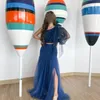 Party Dresses Minglan Summer Style One Shoulder Full Sleeve A Line Long Evening Dress High Slit Floor Length Sweep Train Prom Clown 2024