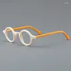 Lunettes de soleil Cadres Cadre rond À la main Acétate Lunettes Vintage Hommes Optique Lunettes Remplaçable Lentille Prescription Lunettes Femmes Spectacle