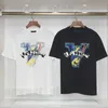 デザイナーメンズTシャツサマーTシャツラグジュアリーパリレタージオメトリスタープリントカラーブラックTシャツシンプルな服カジュアルスリムフィットティートップ