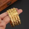 4 STKS 65 MM 24 K Vergulde Dubai Bangle voor Vrouwen Midden-Oosten Gouden Armbanden Ethiopische Mesh Armbanden Bruiloft sieraden Afrikaanse Geschenken 231229