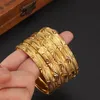 4 pçs 65mm 24k banhado a ouro dubai pulseira para mulheres oriente médio pulseiras de ouro etíope malha pulseiras jóias de casamento presentes africanos 231229