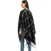 Fashion Cashmere Women Plaid Split Tassel Double-Sided Scarf Winter Warm Shawl Wrap Female Comfortable Vintage Thick Blanket 231229