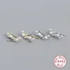 Stud 100% Real 925 Sterling Silver Climber örhängen Korean ins pärla örhänge för kvinnor brincos oorbellen pendientes platastud256u