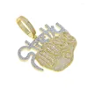 Collier ras du cou bicolore couleur or pour hommes, pendentif de poche strictement lettre Hip Hop, Micro pavé 5A CZ Unique, livraison directe