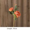 Decorative Flowers Imitation Rose Bouquet Living Room Dining Table Fake Flower Ornament Floral Arrangement Burnt Edge