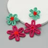 Dangle Earrings 2024 Summer Flower European And American Exaggerated Girl Trend Cotton Rope Braided Jewelry