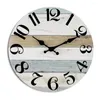 Relógios de parede Silencioso Movimento Relógio Rústico Vintage Madeira Não Ticking 10 polegadas Analógico Redondo para Quarto Quarto Bateria