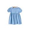 Robes d'été en Denim bleu pour filles, vêtements de princesse de fête pour enfants, Style coréen