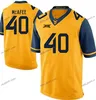West Virginia Mountaeers College Football Maglie McAfee 40 Will Clarke 98 Mix Order Sport Jersey Factory Outlet