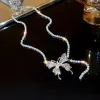 2024 New Fashion Trend Unique Design Exquisite Light Luxury Zircon Round 14K White Gold necklace For Women Jewelry Wedding Party Premium Gifts