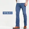 Mens Boot Cut Jeans Slightly Flared Slim Fit Blue Black Trousers Designer Classic Male Stretch Denim Pants 231229