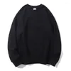Men's Hoodies 600g Plus Velvet Heavy Solid Color Sweater Smog Blue Warm Thick Bottoming Shirt Couple Outfit