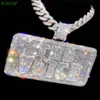 Smycken Hip Hop 925 Sterling Silver Diamond Cluster Iced Out Pendant Necklace Namnkedja Custom VVS Moissanite Pendant Charm