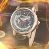 Men's Luxury Quartz Battery Super Bright Watch Automatic Date Hip Hop Iced Out Digital Number Country Name Dial Clock All the Crime Set Leather Strap Wristwatch Gifts