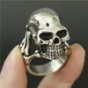 3pcs / lot nouveauté lourd fantôme crâne anneau en acier inoxydable 316L bijoux de mode bande fête crâne cool homme ring2806