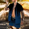 Tute da uomo Vintage Summer Beach Set Camicia hawaiana Stampa 3D Pantaloncini sportivi larghi per il tempo libero Moda natalizia Due pezzi