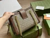 Bolsa de ombro luxuosa com retalhos de lona de couro de alta qualidade com padrão de carta, bolsa de corrente de viagem de designer