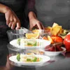 Geschirr Sets Abdeckung Stapelbar Gemüse Abendessen Lagerung Haushalt Transparent Außerhalb Tragbare Kunststoff