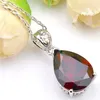 Luckyshine Excellent Shine Water Drop Red Garnet Pendants Wedding Party For Womens Zircon Charms Pendants Necklaces278k