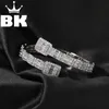 Bling King CZ Custom öppnade Square Zircon Baguette Iced ut justerbart armband för män Luxury Drop 220218245e