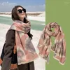 Lenços inverno quente envolve mulheres moda impressão xales longo neckerchief feminino dupla face grossa cashmere lenço de luxo para senhoras