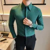 Koszule męskie jesienne sukienka z długim rękawem dla mężczyzn odzież 2024 Wszystkie dopasowanie Slim Fit Business Blouse Homme Formal Wear Tuxedo 5xl