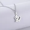 Naszyjniki wiszące nuty muzyczne serce pusty naszyjnik dla kobiet miłośnicy muzyki srebrny kolor stalowy akcesoria ze stali nierdzewnej Słodka biżuteria prezent