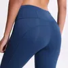 Lu-66 Mulheres Yoga Align leggings Nona calça sem calças estranhas Fitness Push Up Exercício Correndo com bolso lateral Academia Calças apertadas sem costura pêssego