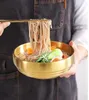 Bols Bol de nouilles froides coréen salade en acier inoxydable Double Anti-brûlure poudre d'escargot doré fruits Ramen nouilles instantanées