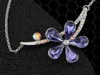 Pendant Necklaces Purple Flower Flash Crystal Rhinestone Amethys Floral Necklace