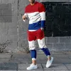 Chándales para hombres Patrón de bandera nacional Conjuntos de chándal con estampado 3D Pantalones casuales de manga larga 2 piezas Jersey de gran tamaño Ropa de tendencia para hombres