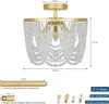 Chandeliers Chandelier Light Fixture 3-Light Semi Flush Mount Ceiling Small Crystal For Bedroom Hallway Entryway