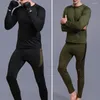 Мужские спортивные костюмы 2024, зимние комплекты термобелья, мужские быстросохнущие антимикробные эластичные термомужские теплые кальсоны для фитнеса