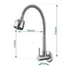 Kitchen Faucets Stainless Steel Flexible Water Faucet Wall Mounted Single Cold Tap Hole Torneira Cozinha Grifos De Cocina