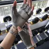 Joelheiras verão meio dedo luvas de fitness para homens e mulheres ginásio exercício levantamento de peso pull ups equipamentos treinamento com almofada